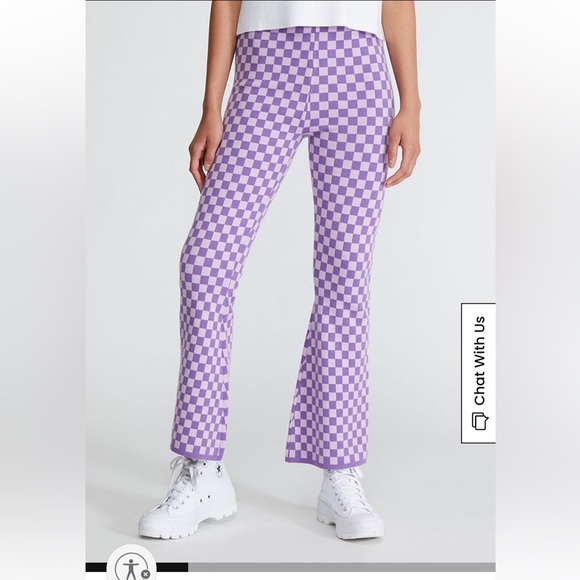 NWT PACSUN - LA Hearts Purple Printed Sweater Flare Pants size small - Picture 4 of 4